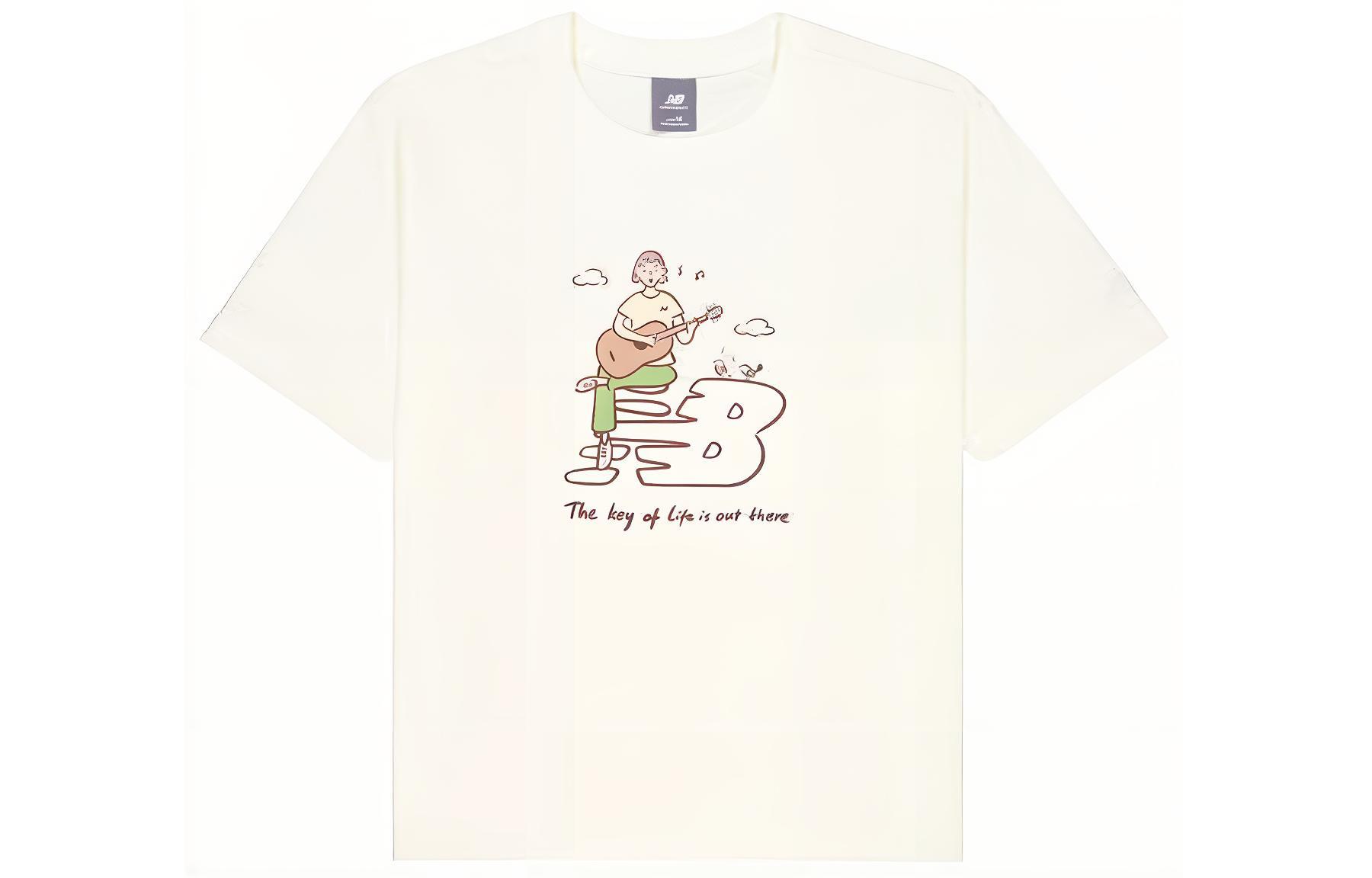 New Balance x PK Attractive Lifestyle Drop Shoulder Sleeve T Shirt Women s White NEE26092-IV XS