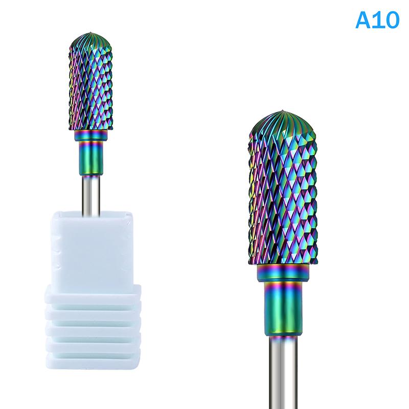 

Iridescent Tungsten Steel Cuticle Nail Drill Bits,Under Nail Cleaner Dead Skin Nail Prepare 3/32 For Electric Nail File A10