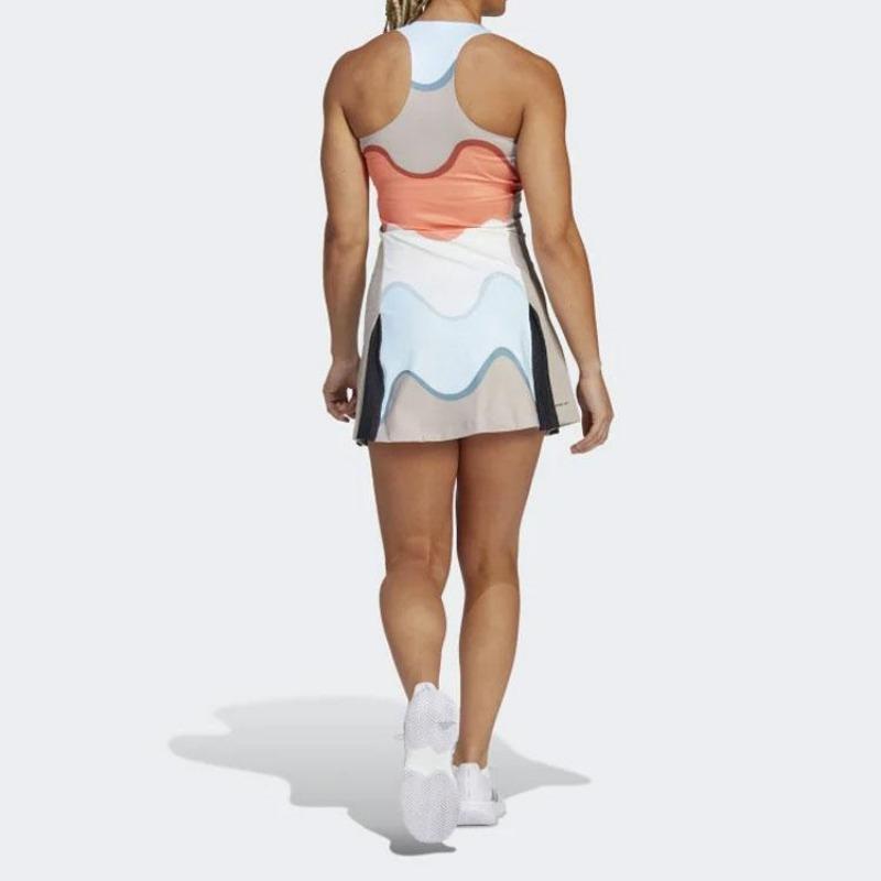 adidas Originals x Marimekko Damen Mehrfarbiges Halb-Koralle Tenniskleid HU1801