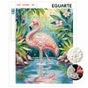 Pearl Painting Set 5D Pearl Mosaic Art Style Tropical Pink Flamingo Jungle Flower Home Wall Decoration.
