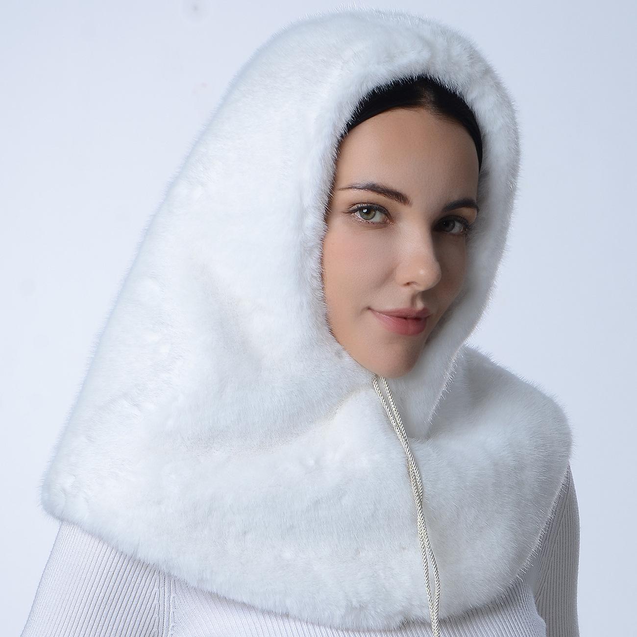 Imitation Mink Fur Hat Scarf One-piece Women s Winter Warmth
