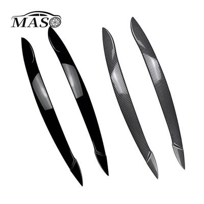 2pcs Car Headlight Eyebrow Eyelid Cover Trim ABS Carbon Fiber Black for BMW X5 E70 2008 2009 2010 2011 2012 2013