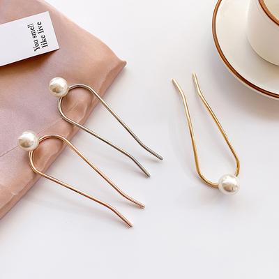 Fashion Hair Sticks Women Hair Clip Simple Elegant Metal Pearl Hair Sticks Girls Hairclip Hair Accessories Japanese Hair Clips