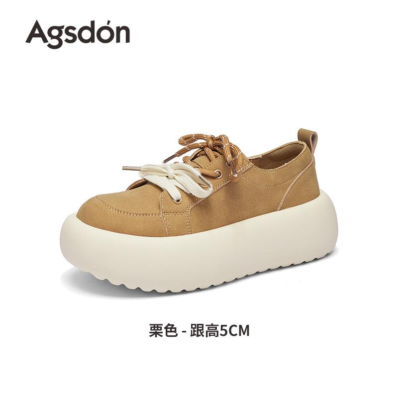 Augustine Casual Shoes Women's 2025 New Autumn Platform Big Head Bread German Training Shoes Retro Sports White Shoes