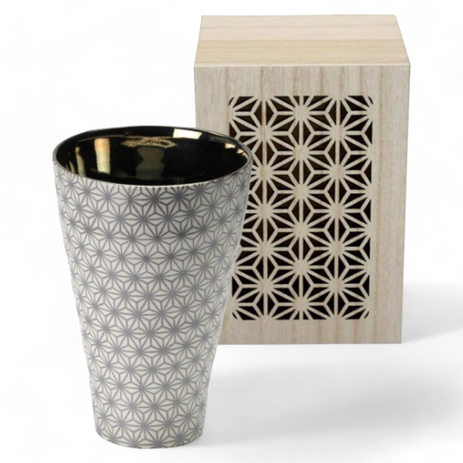 

Пара Пара Японских Деревянных Микроволновых Сделано в Японии J-kitchens Чашки, Стаканы, Серебряный, Стиль, Коробка, 350 мл, Безопасный,