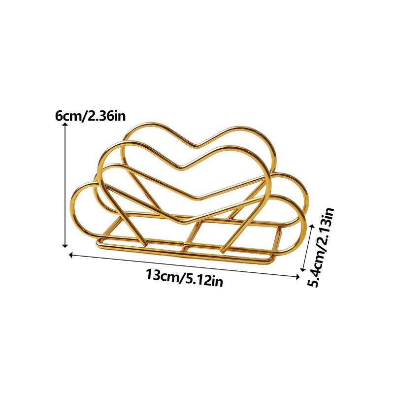 1Pcs Elegant Iron For Heart-Shaped/Round Napkin Holder Stylish Kitchen Dining Tabletop Accessory Ideal For Home And Restaurant