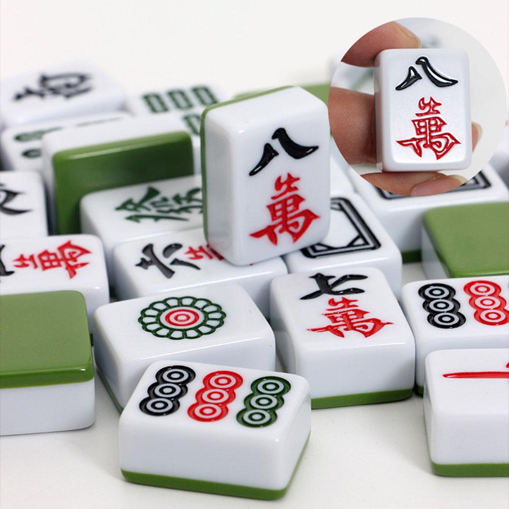 Mini Mahjong Chinese Traditional Mahjong Board Game Thinking Exercise Family Toys Exquisitely Carved Numbers Chinese Characters