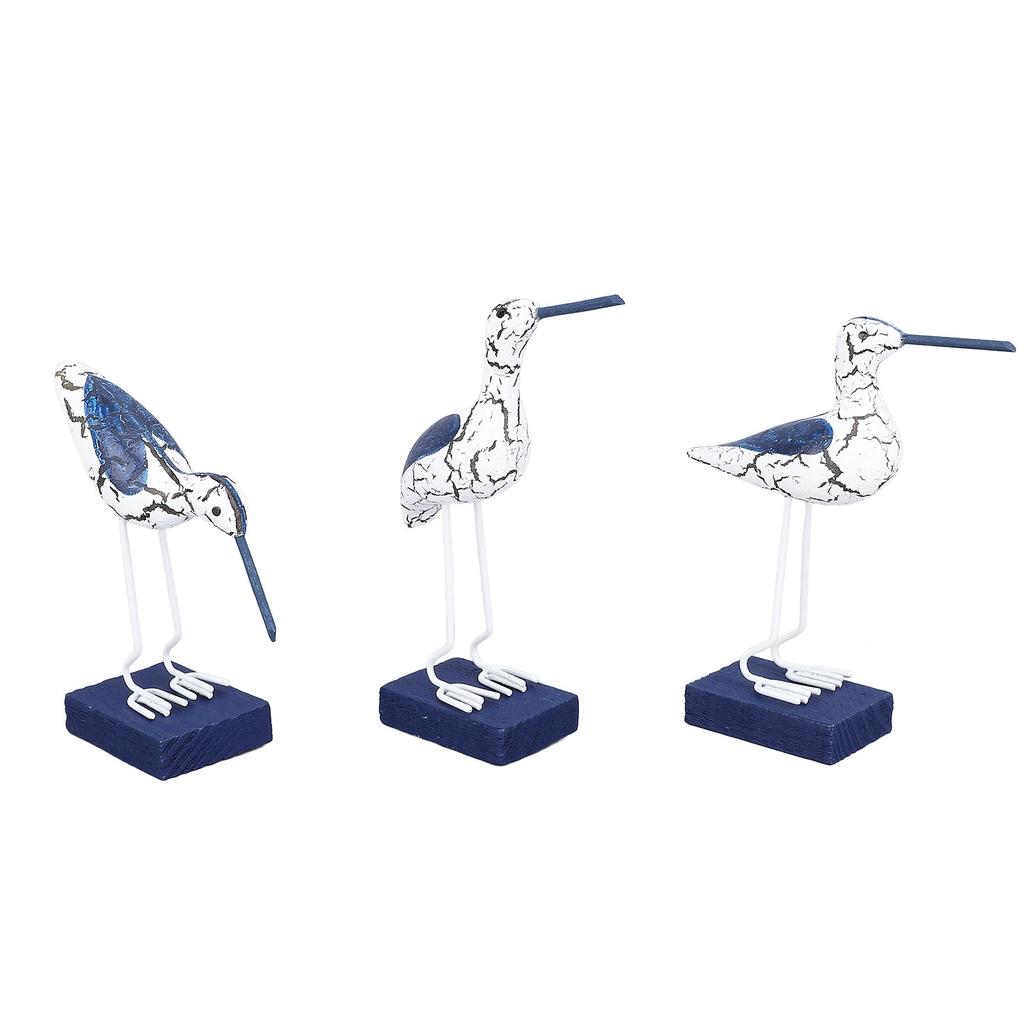 Seagull Figurine Composite Wood Iron Vivid Exquisite Seagull Seabird Statue for Desktop Décor