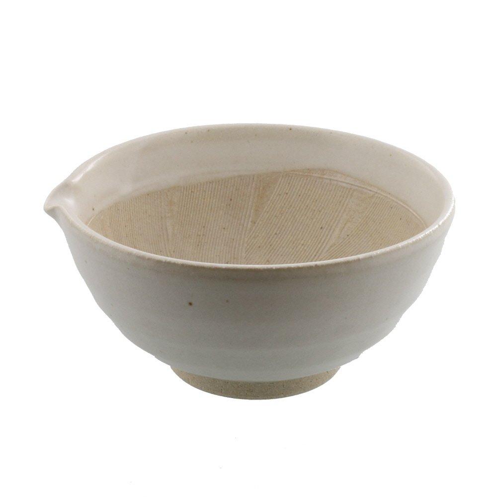 Tableware East Mortar and Porcelain Katakuchi White Bowl, 6-inch, Mortar, Karatsu, 19.7cm