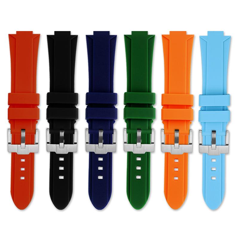 For Casio EFR-S108D, EFS-S570, and ECB-10YDC Models. Waterproof Silicone Watch Straps for Men with Convex Buckle Watch Chains