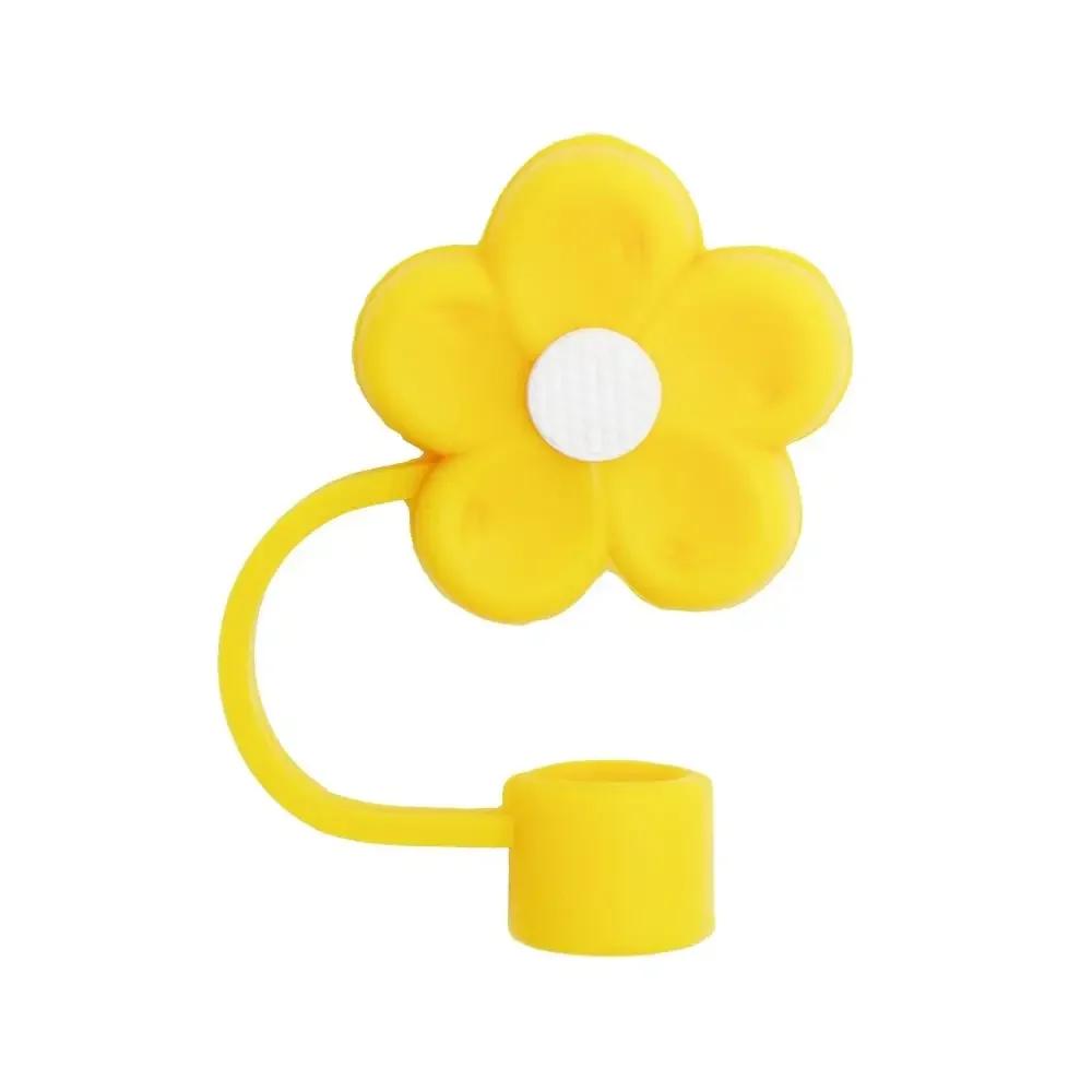 Cute Flowers Straw Covers Cap Splash Proof Reusable Dust-Proof Straw Caps Airtight Dust Proof Plugs Protector for Stanleys