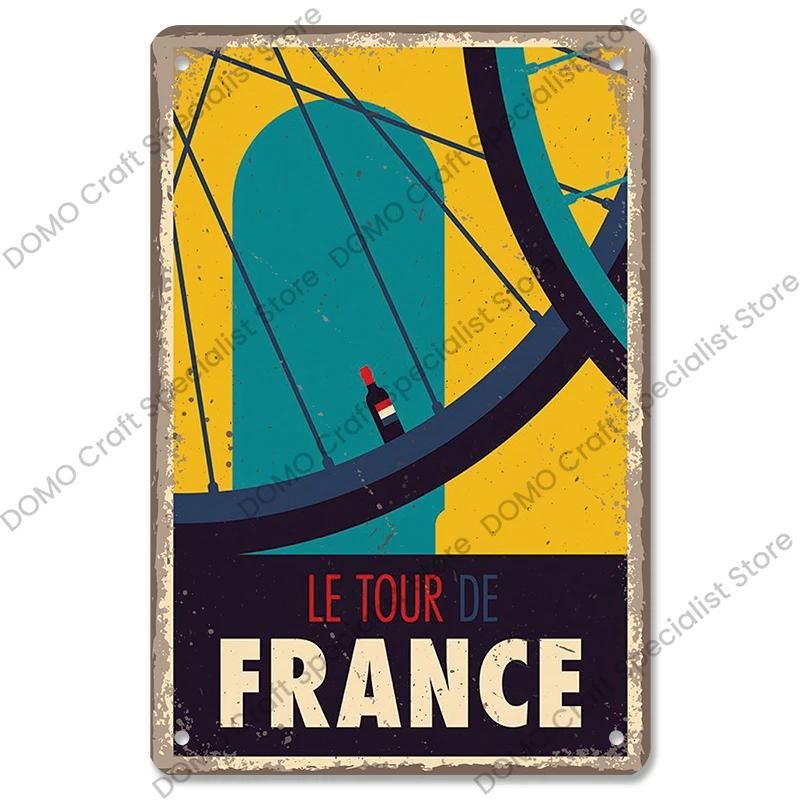 Placa de bicicleta Placa de lata de metal Ciclismo Corrida Vintage Metal Poster Wall Art Decor para Bike Club Garage Man Cave