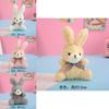 Adorable Plush Bunny Keychain Teddy Bear Style Soft And Fluffy Backpack Accessories