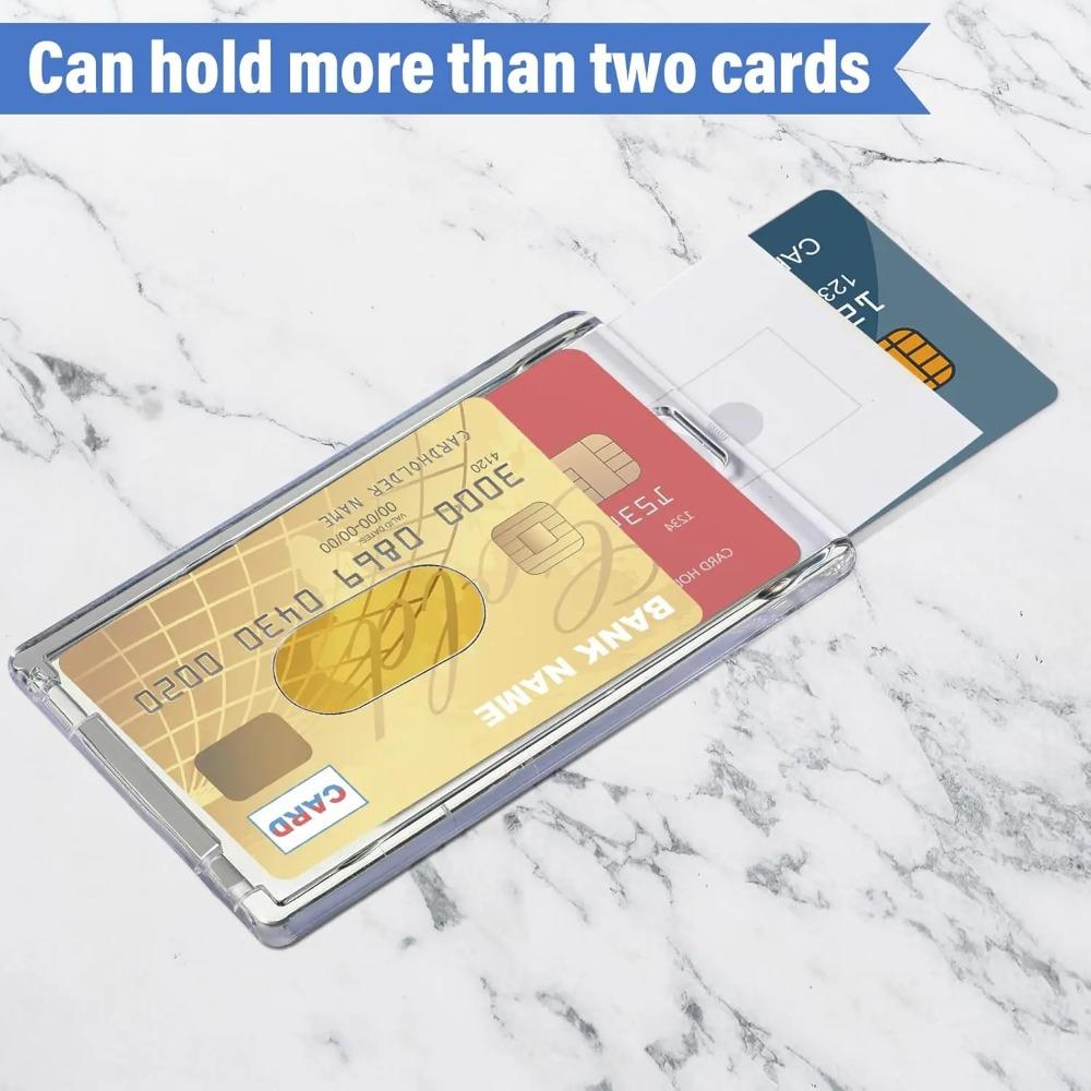 10-1Pcs Transparent ID Badge Card Holder Hard Protective Case Acrylic Waterproof Pass Work Card Cover for Office Hospital Staff