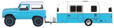 Maisto 1966 Ford Trailer Fertigprodukt 1/64 Bronco/Camper Blau/Weiß