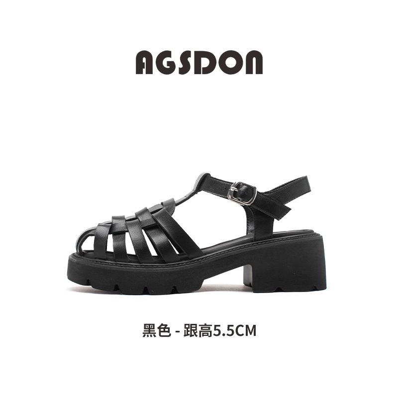 

Augustine Roman sandals women s 2025 new summer white baotou pig cage shoes retro woven hollow sandals 40