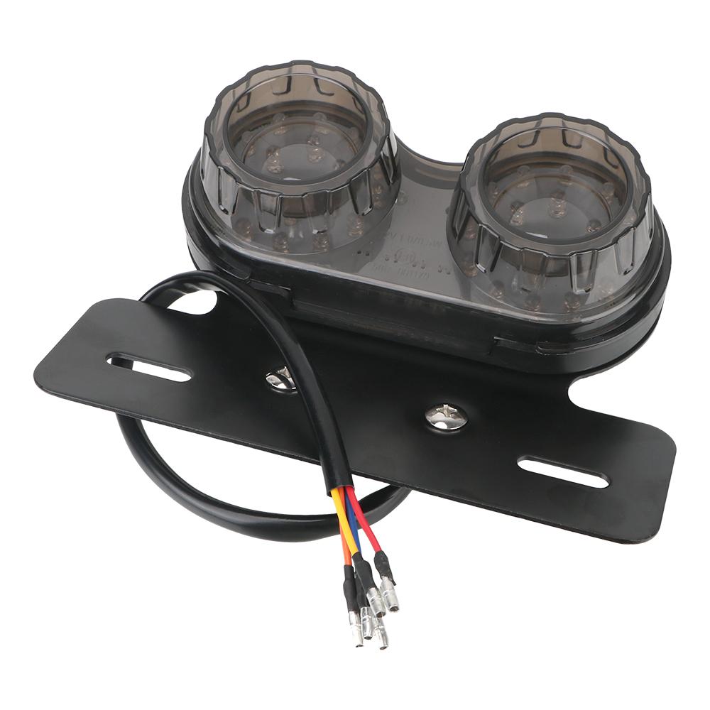 Motorcycle Accessories Brake Licence Plate Holder Light Universal Motorcycle LED Tail Light Twin Dual Turn Signal Light 12V