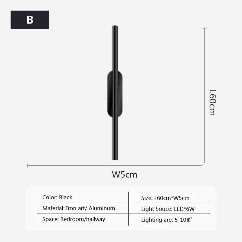 

Современный светодиодный настенный светильник с длинной палкой, простой скандинавский фон для интерьера, настенные светильники для гостиной, спальни, лестницы, отеля Natural White