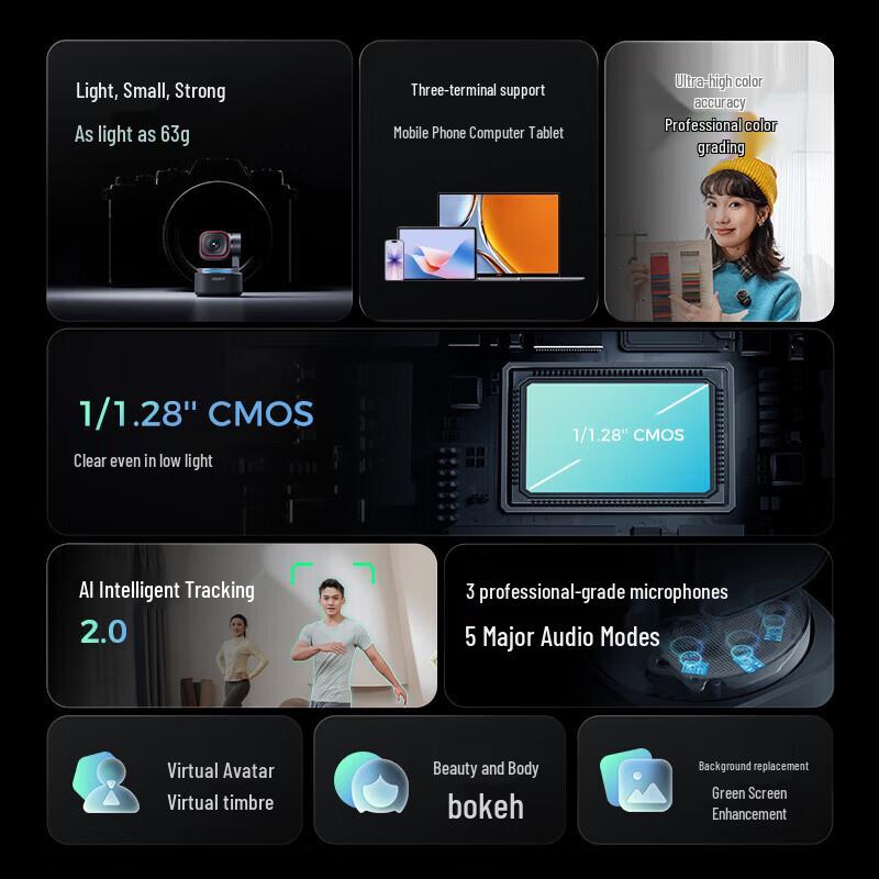 OBSBOT Tiny 3 4K AI Gimbal Live Stream Camera
