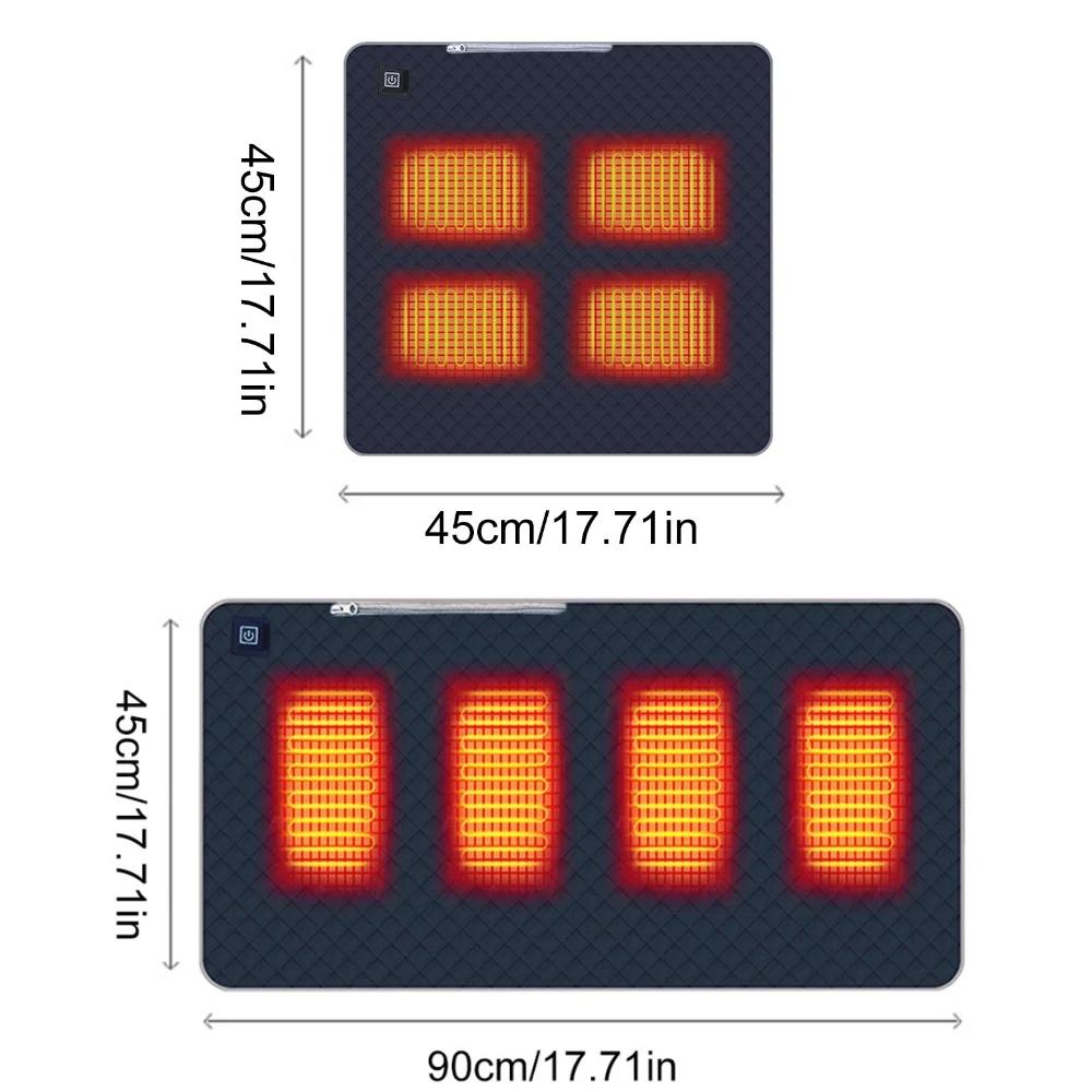 

4 Heated Areas Heated Warming Seat Cushion Portable Heating Pad Thickened Type C/USB Charging for Winter Outdoor Stadium Fishing S темно-синий