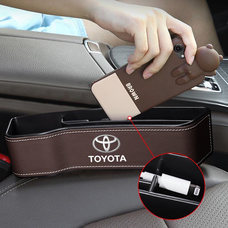 მანქანის სავარძლის ორგანიზატორი ნაპრალის შესანახი ყუთი ნაპრალის ჭრილი მანქანის აქსესუარები Toyota Corolla Yaris Chr Auris RAV4 Camry Highlander-ისთვის