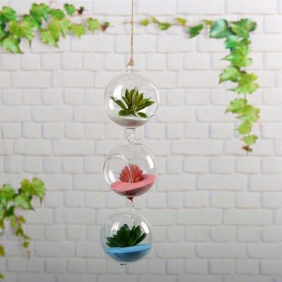 Wall Hanging Ball Glass Vase Terrarium Hydroponic Plant Decorative Bottle Micro Landscape Glass Home Decor DIY Candlestick