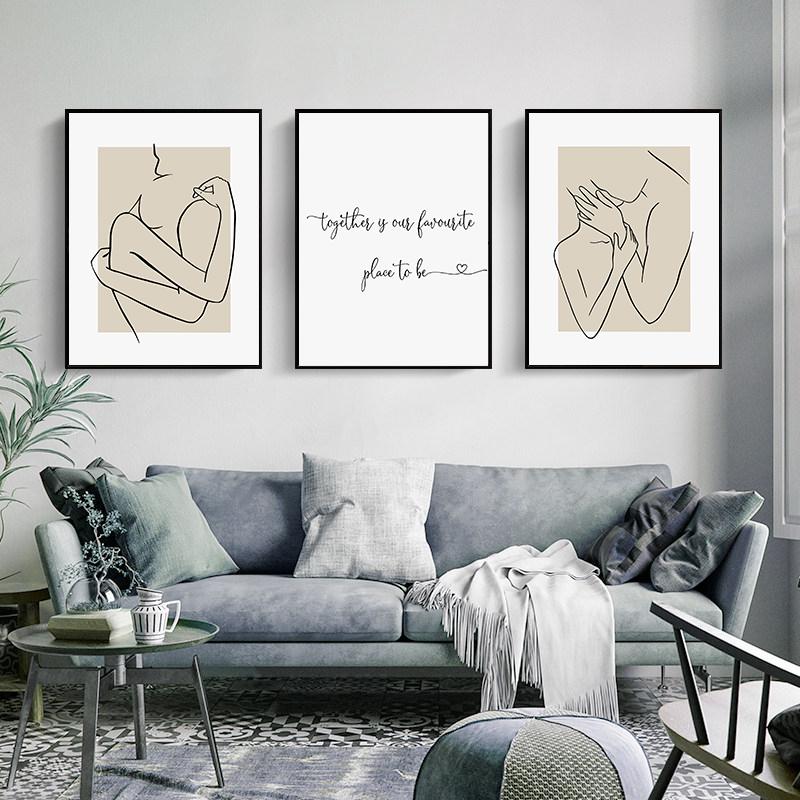Insieme è il nostro posto preferito Painting Minimalista Stampa su Tela Coppia Poster Arte da Parete per Soggiorno Camera da Letto Decorazioni per la Casa