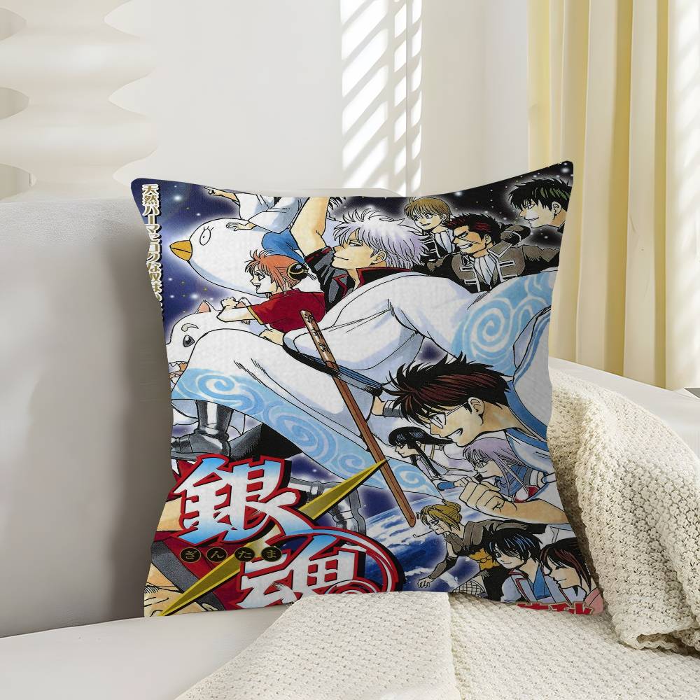 Classic funny Japanese anime GINTAMA Cushion Cover Inches Farmhouse Decor Home Throw Pillow Covers for Couch Decorations