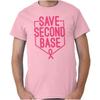 Save Second Base Brustkrebsaufklärung BCA Erwachsenen Kurzarm Rundhals T-Shirt