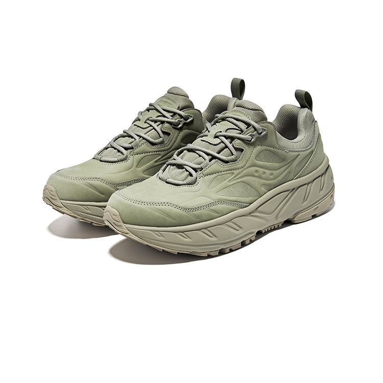 SAUCONY Cyber Web Lace-Up Durable Low-Top Running Shoes Unisex Running Shoes Gray Green S79054-2
