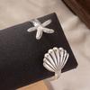 Stainless Steel Starfish Shell Open Bracelet Rings For Women Men Exaggerated Silver Color Geometric Adjustable Bracelet Jewelry