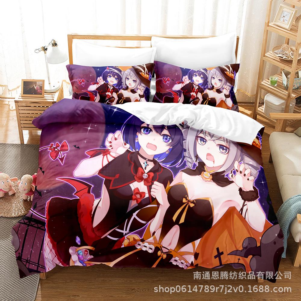 Honkai Impact 3 Bedding Set Single Twin Full Queen King Size Game Anime Bed Set Aldult Kid Bedroom Duvet Cover Sets 3D Print 013