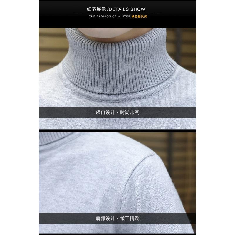 Men S Slim Fit Solid Color Turtleneck Long Sleeve Knit Sweater Winter