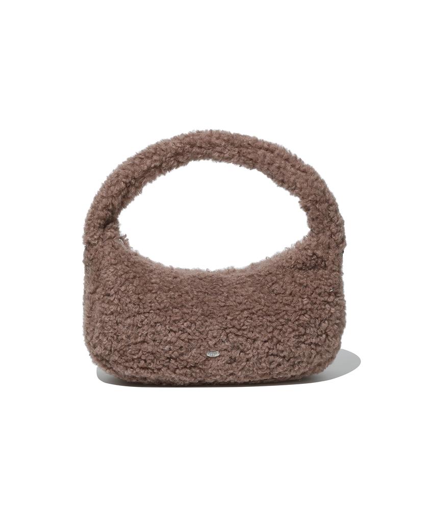 Covernat Woman Clover Heart Fluffy Hobo Bag Brown