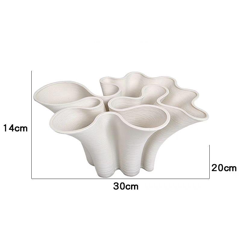 Modern Creative 3D Printing Folded Ceramic Vase Decoration Home Entrance Table Furnishing Crafts Sample Room Desktop Ornaments