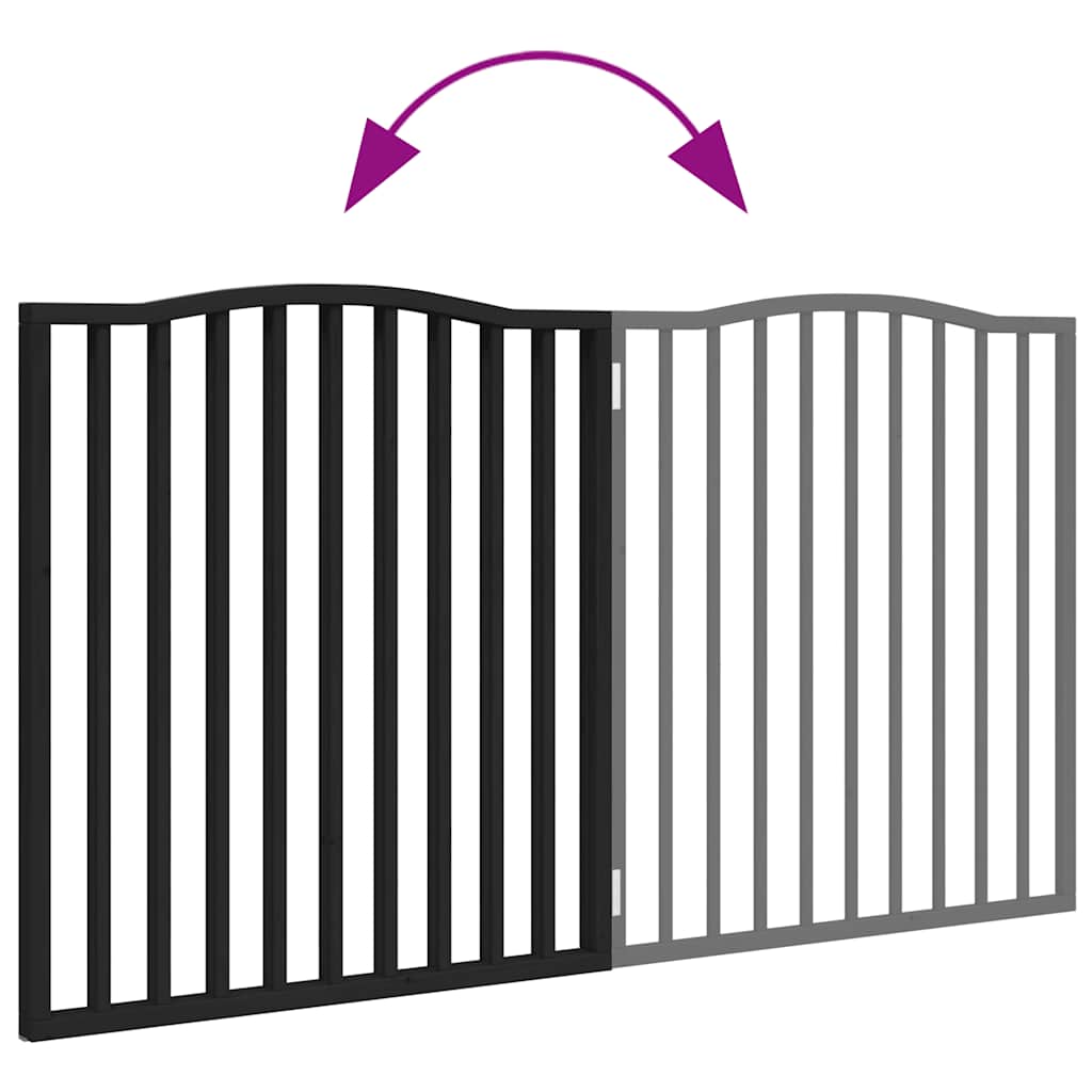 2 Piece Foldable Dog Gate Black 160 cm Poplar Wood