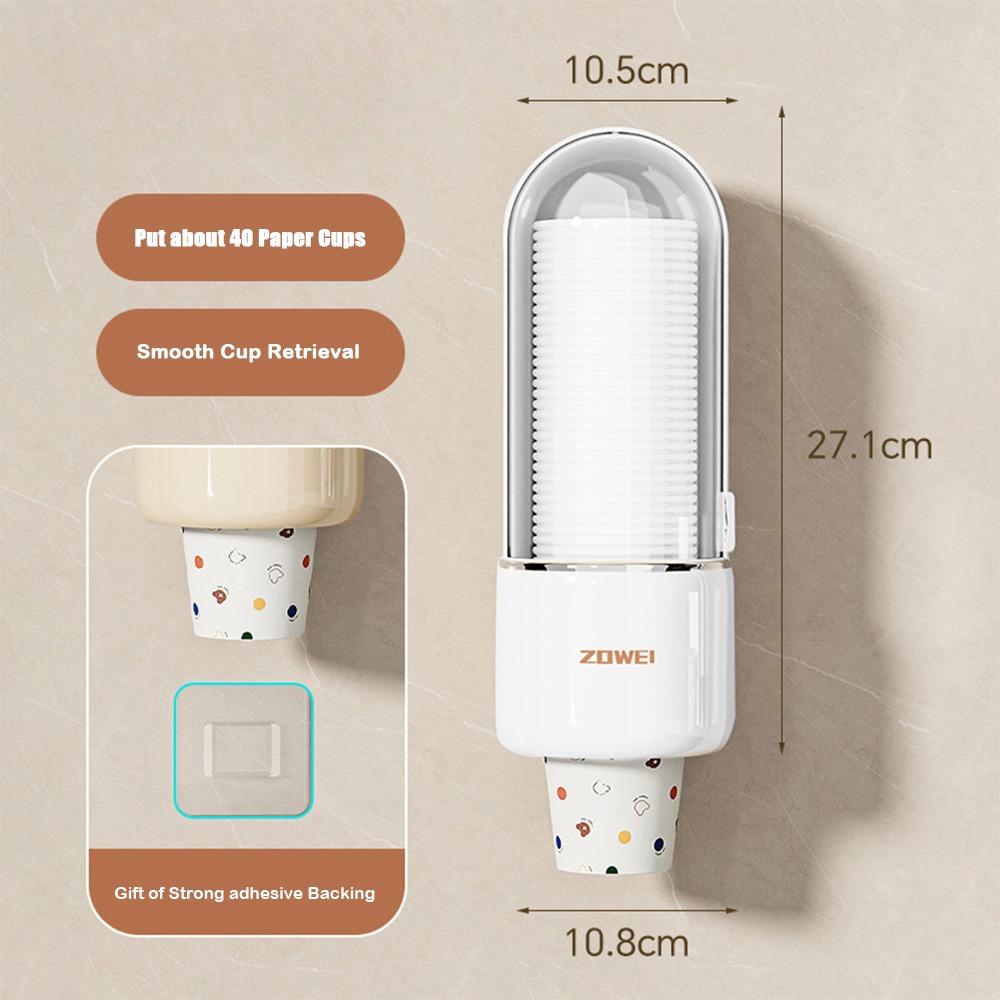 

Waterproof Cup Holder No Drilling Cup Storage Rack Durable Cup Dispenser for Disposable Cups белый