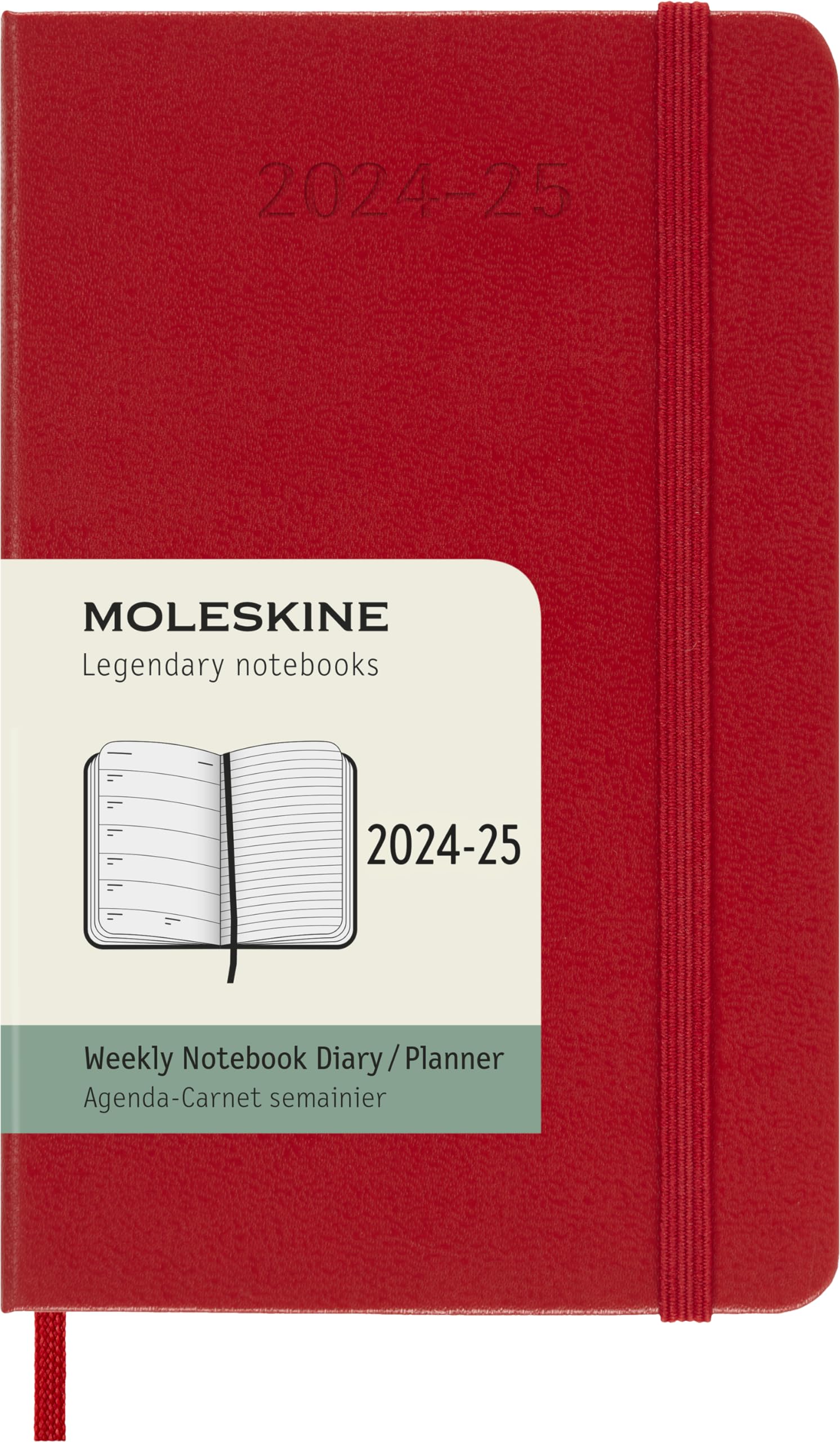 

Moleskine Classic 18 Month 2024-2025 Weekly Planner, Hard Cover, Pocket (3.5 x 5.5 ), Scarlet Red, 208 pages