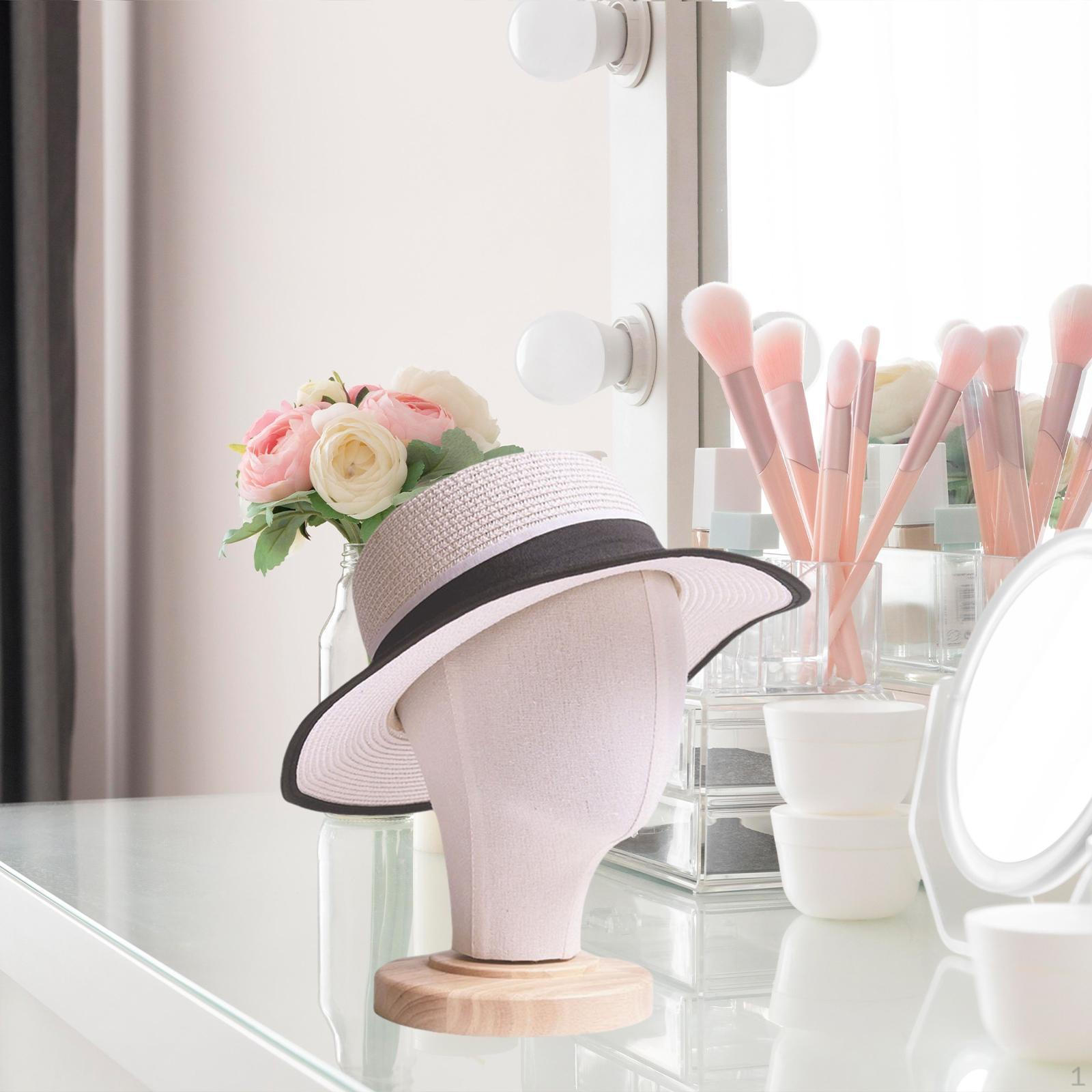 Mannequin Head Hair with Base Multipurpose Detachable Sturdy Hairpiece Stand Wig Display Non Insertable Pins
