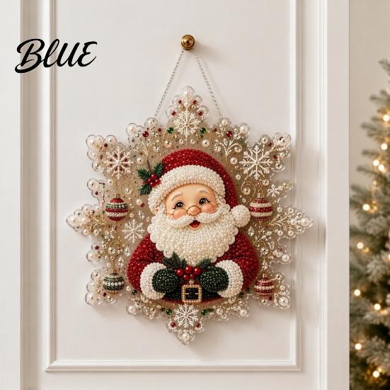 Double Sided Printed Double-sided 2D Pendant with Christmas Acrylic Holiday Decor Metal Chain Snowflake Indoor