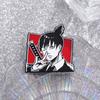 And Eyecatching Black White Cartoon Character Brooch Unique Anime Alloy Pin For Fashion Lovers
