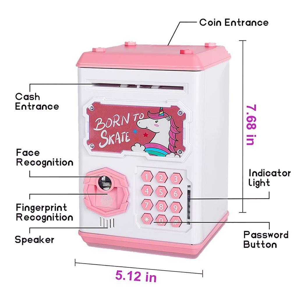 Caixa eletrônico de reconhecimento facial Caixa de depósito de impressão digital Banco eletrônico infantil Caixa de depósito de dinheiro Caixa de depósito com trava de senha
