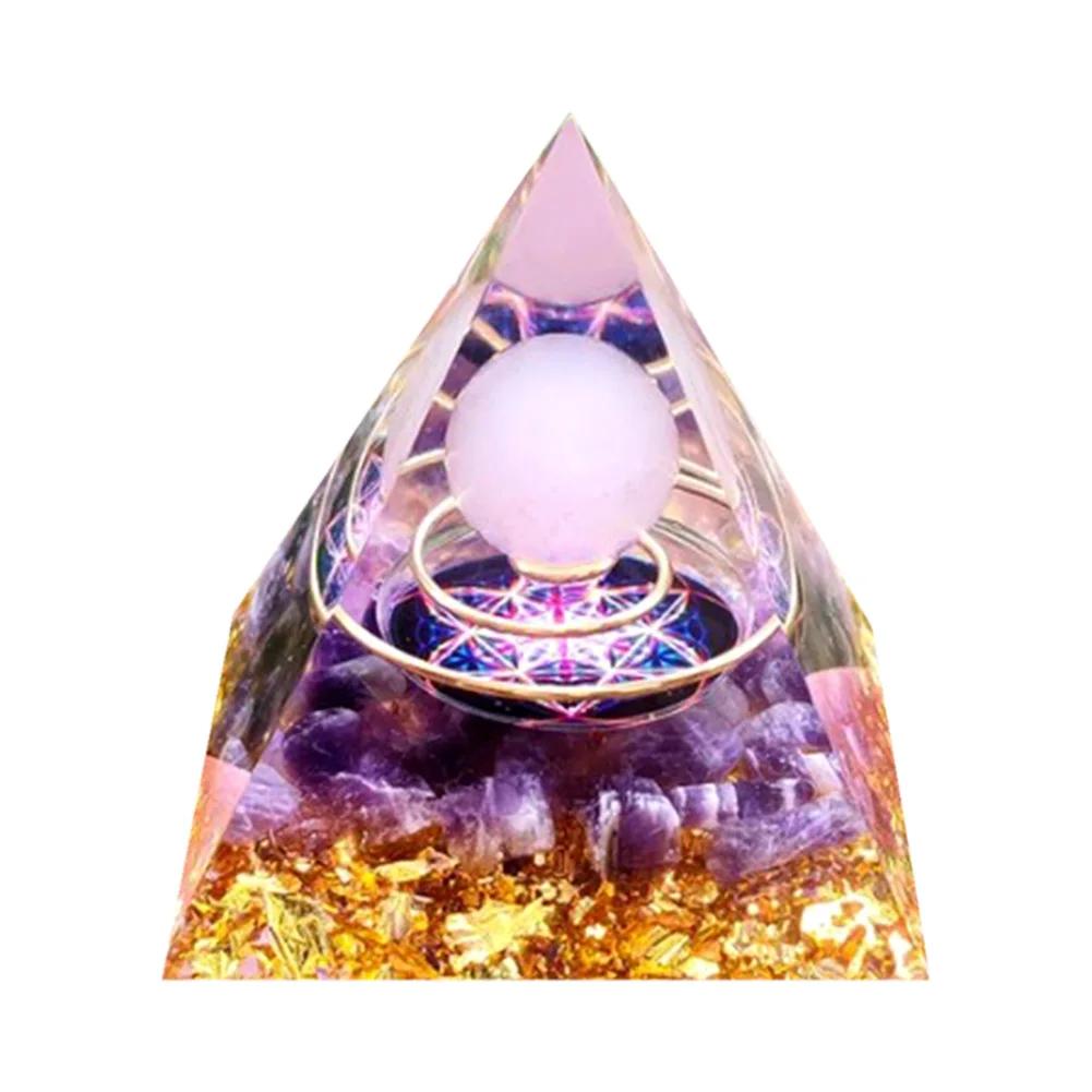 Handmade Orgone Pyramid Natural Crystal Reiki Chakra Orgonite Energy Generator Jewelry Home Office Decoration Gift
