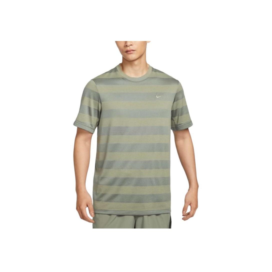 

Nike Primary Stmt Ss Ext Sports Striped Breathable Short Sleeve T-Shirt Men Tops Green Gray HJ3152320 S