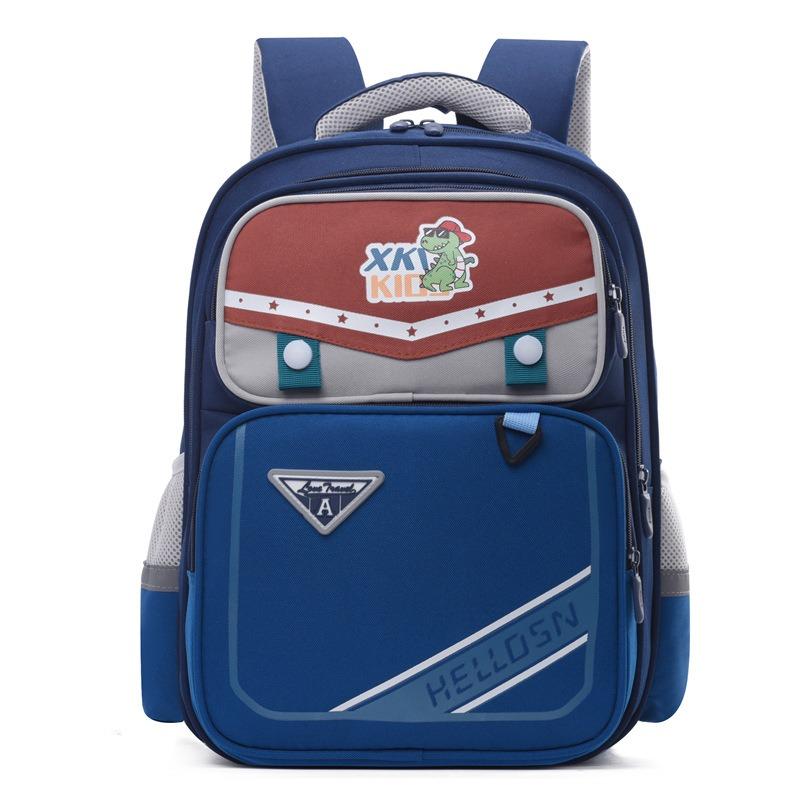 

Новый рюкзак для начальной школы многослойный большой вместимости 1-3 детский рюкзак для девочек в цветовой гамме для мальчиков для снижения нагрузки на плечи темно-синий