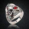 Unisex Punk Style Skull Star Rhinestone Inlaid Lover's Gift Ring Jewelry