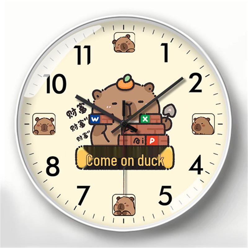 Capybara Children s Learning Wall Clock - Cute, Silent Clock for Bedroom, Living, or Dining Room 8 Inch