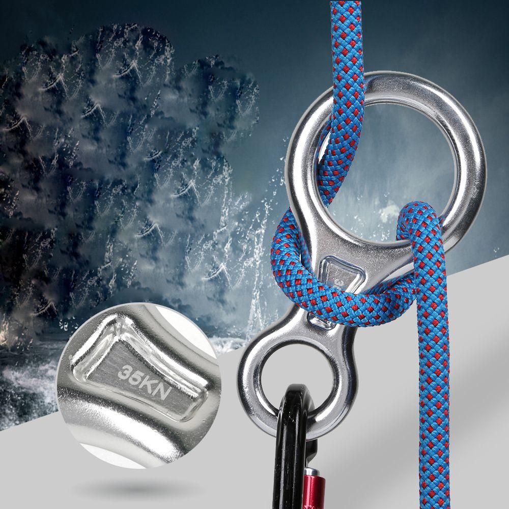 Descent Device Escape Rope for 8-16mm Rope Descender Carabiner 8 Ring Climbing Slow Down Rings