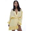 Casual Shirt Mini Dress Women Loose V-neck Buttons Dresses Lady Full Sleeve Spring Summer Above Knee Solid Robe Woman Streetwear