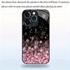 Pink Cherry Blossom Pattern Tempered Glass Phone Case Suitable for iPhone 17 16 15 14 13 12 11 Pro/Max/Plus Anti Drop Back Cover